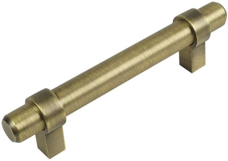 Cosmas 10 Pack 161-2.5BAB Brushed Antique Brass Contemporary Bar Cabinet Handle Pull - 2-1/2" Inch (64mm) Hole Centers